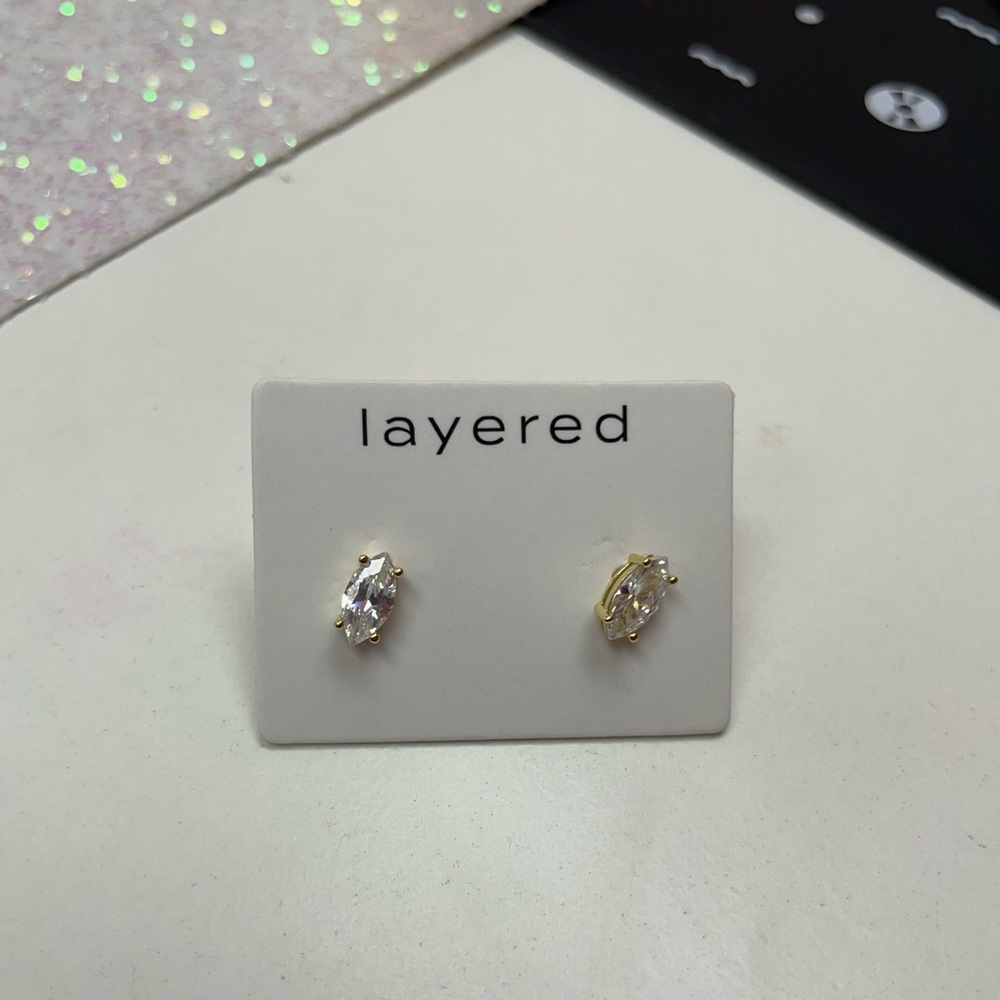 Josephine: marquise stud earrings